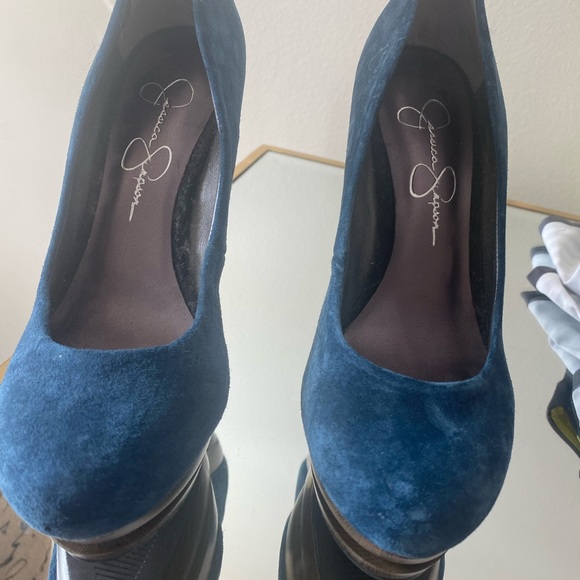 Blue Suede JS Heels - Picture 2 of 6